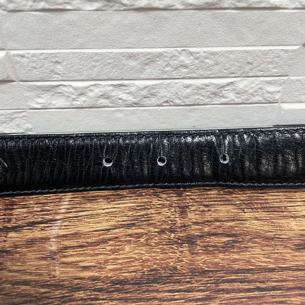 Celine Leather Carriage Logo Gold Belt Black — view 6