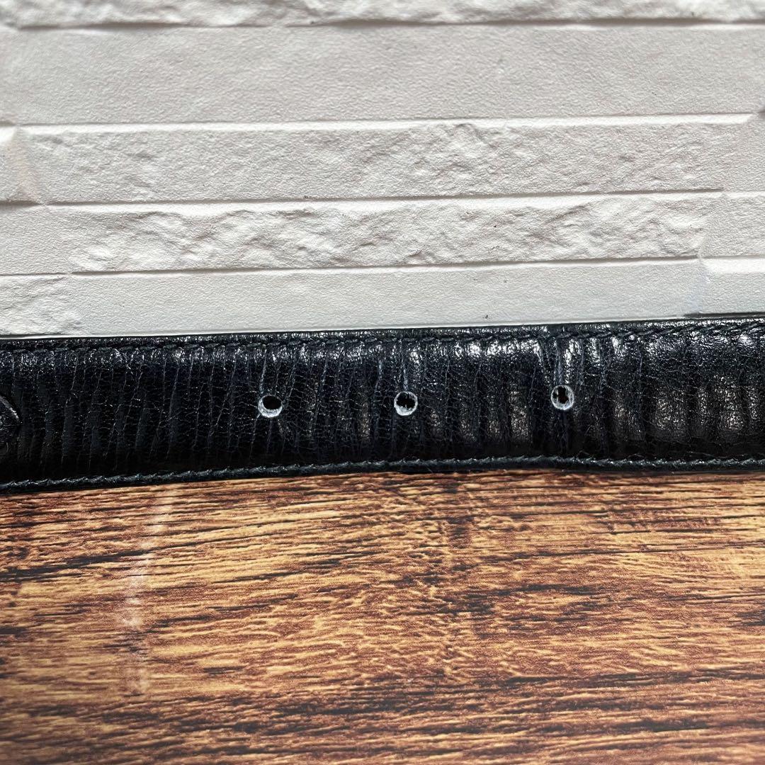 Celine Leather Carriage Logo Gold Belt Black — view 6