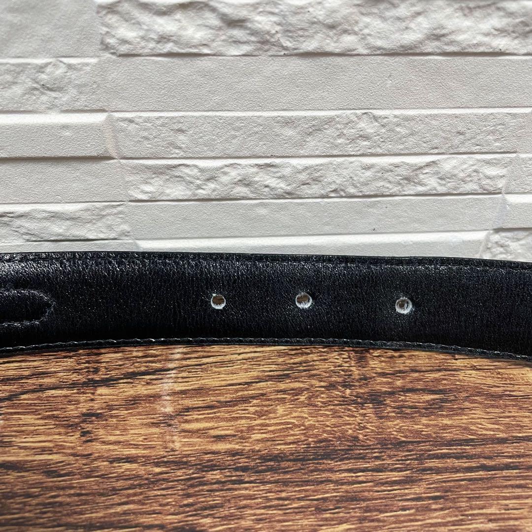 Celine Leather Carriage Logo Gold Belt Black — view 7