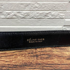 Celine Leather Carriage Logo Gold Belt Black — view 9