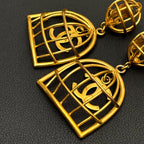 Chanel CC Logo Earrings Birdcage Vintage Classic — view 4