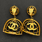 Chanel CC Logo Earrings Birdcage Vintage Classic — view 5