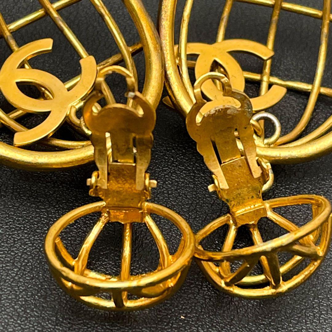 Chanel CC Logo Earrings Birdcage Vintage Classic — view 7