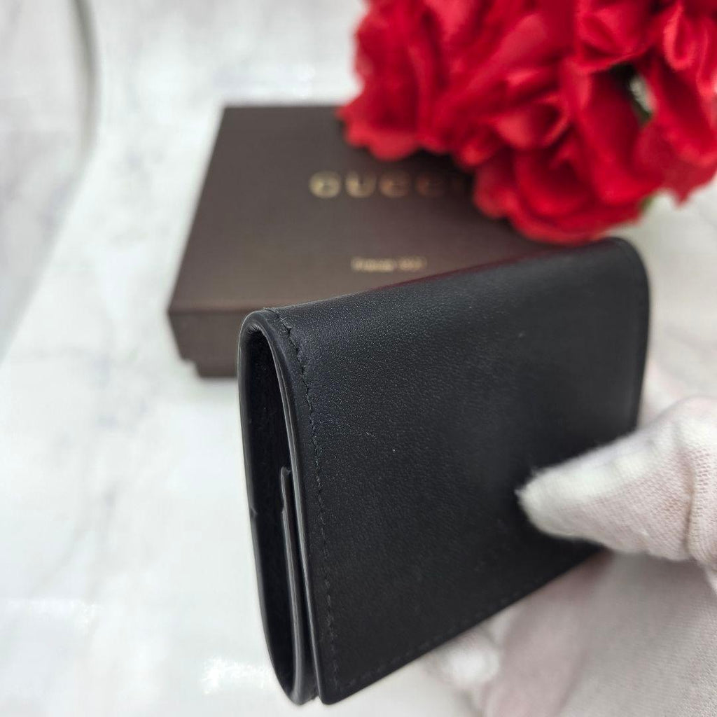 Gucci Coin Purse Wallet Flower Black — view 4