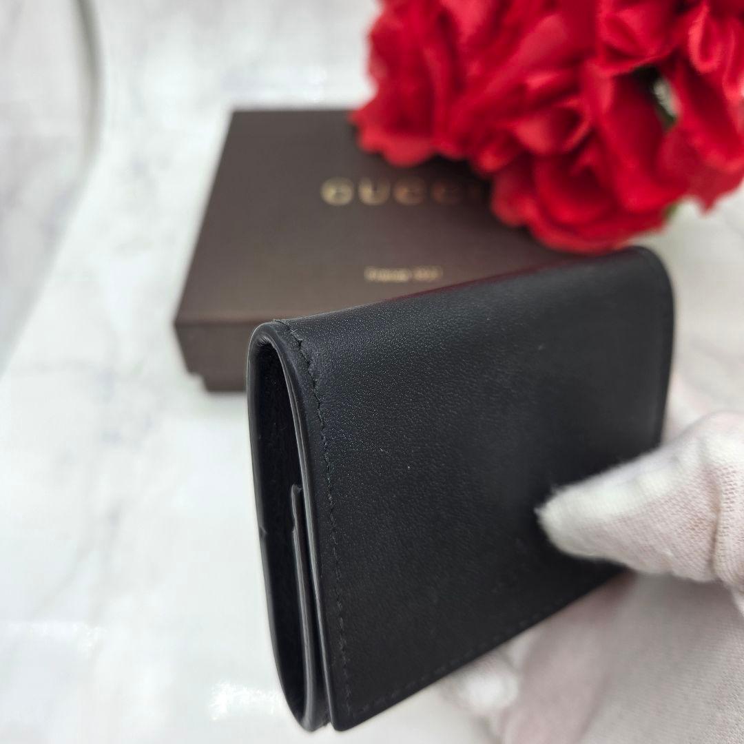 Gucci Coin Purse Wallet Flower Black — view 4