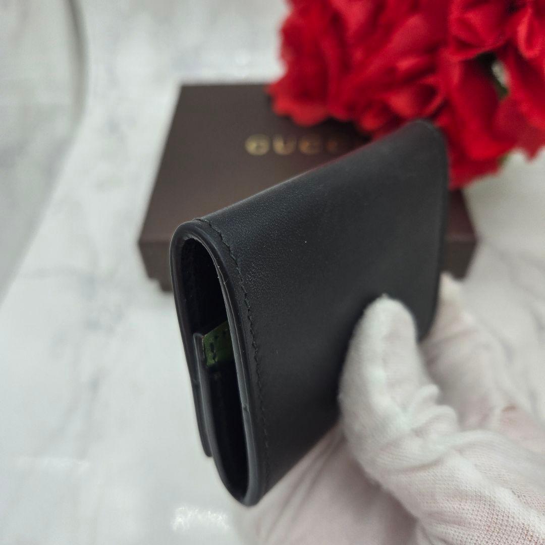 Gucci Coin Purse Wallet Flower Black — view 6