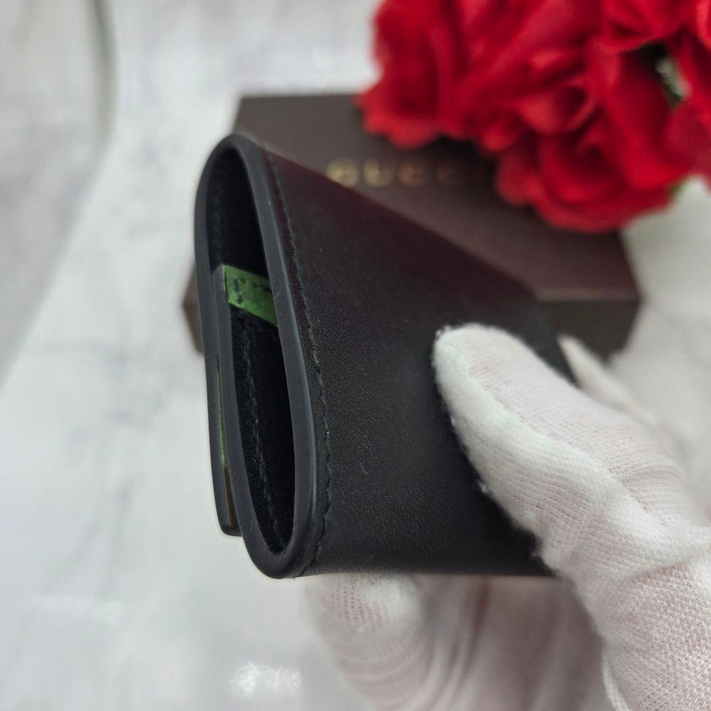 Gucci Coin Purse Wallet Flower Black — view 7