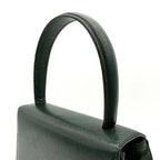 Celine Handbag Triomphe Top Handle Leather Dark Green — view 7