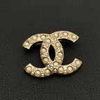 Chanel CC Logo Faux Pearl Gold Icon Brooch — view 2