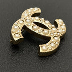 Chanel CC Logo Faux Pearl Gold Icon Brooch — view 8