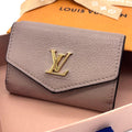Louis Vuitton Portefeuille Lock Mini Trifold Wallet Beige Gold