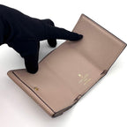 Louis Vuitton Portefeuille Lock Mini Trifold Wallet Beige Gold — view 5