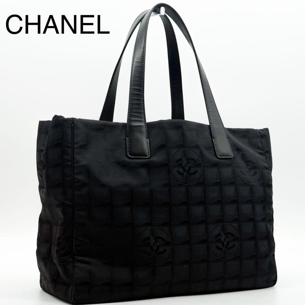 Chanel New Travel Line MM Tote Bag Nylon CC Logo