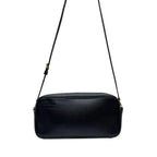 Prada Logo Saffiano Leather Shoulder Bag Black — view 3