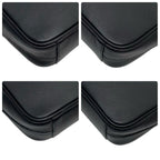 Prada Logo Saffiano Leather Shoulder Bag Black — view 6