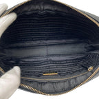 Prada Logo Saffiano Leather Shoulder Bag Black — view 8