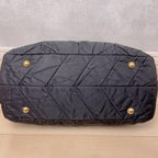 Prada Quilted 2-Way Handbag Black Logo Tessuto — view 5