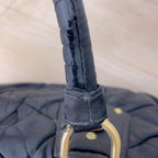 Prada Quilted 2-Way Handbag Black Logo Tessuto — view 9