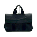 Hermes Valparaiso MM Canvas Leather Black Handbag