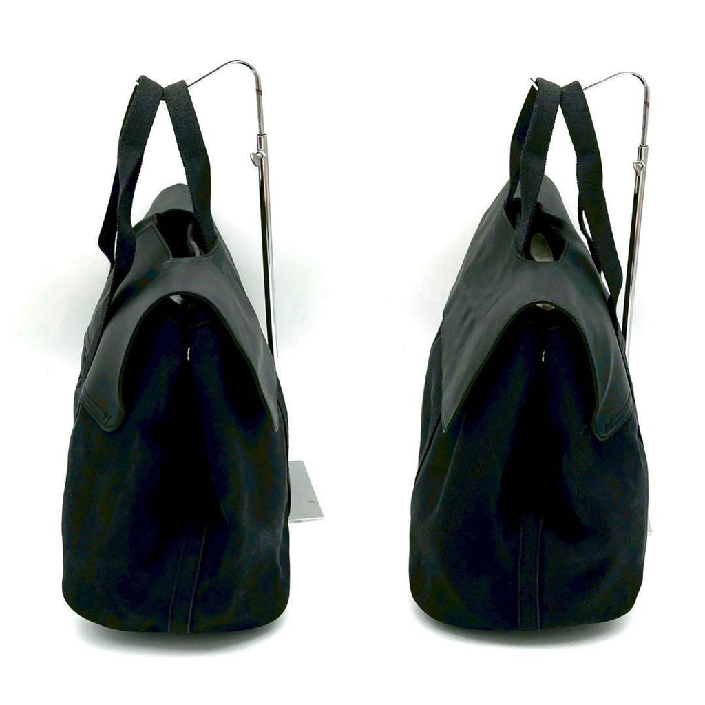 Hermes Valparaiso MM Canvas Leather Black Handbag — view 5