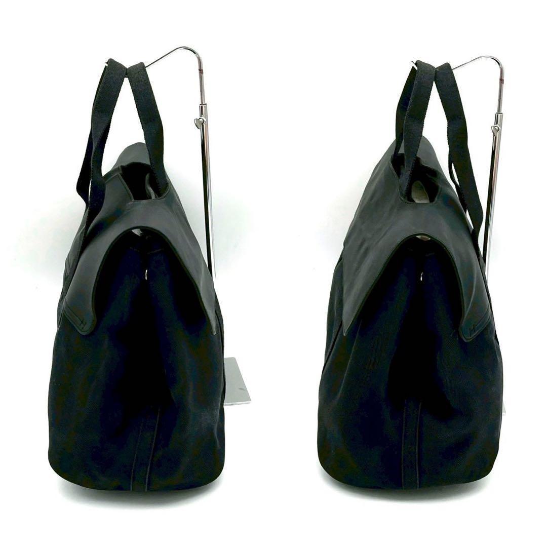 Hermes Valparaiso MM Canvas Leather Black Handbag — view 5