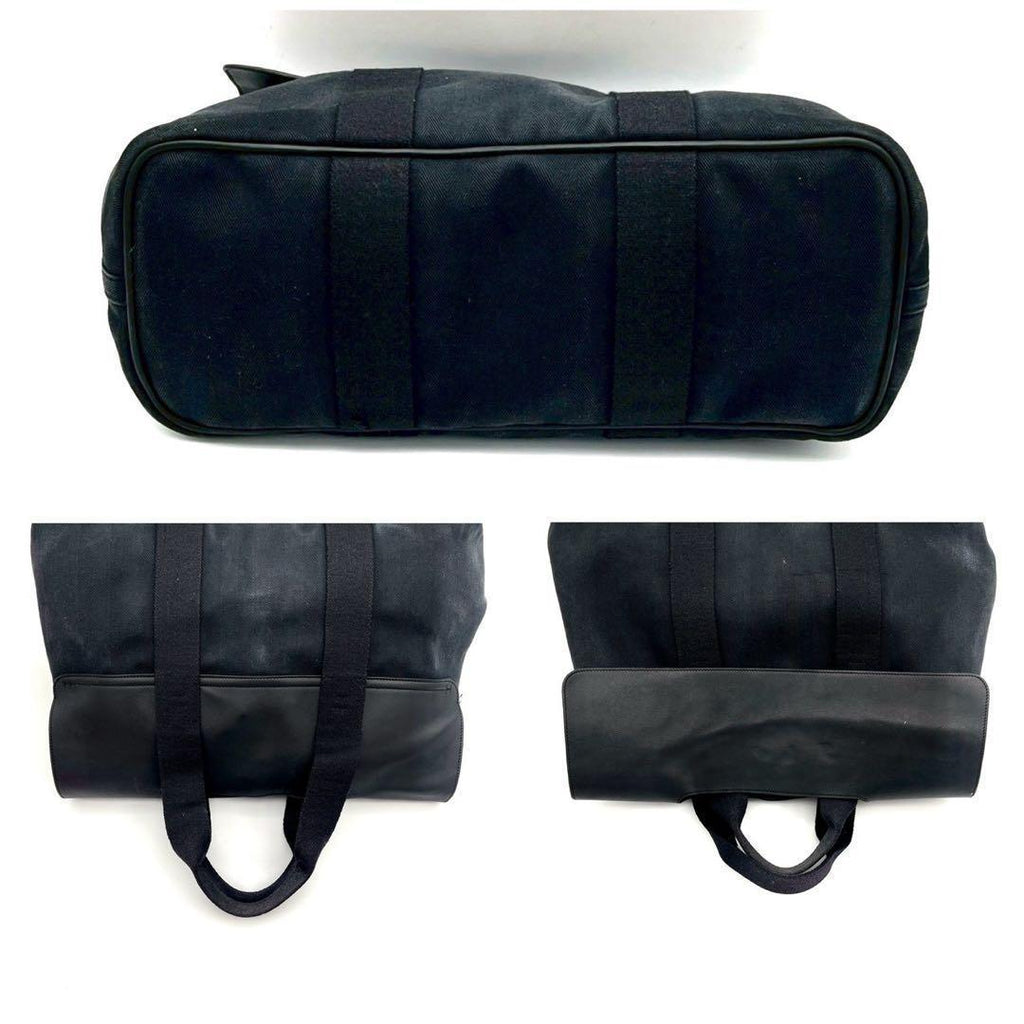 Hermes Valparaiso MM Canvas Leather Black Handbag — view 6