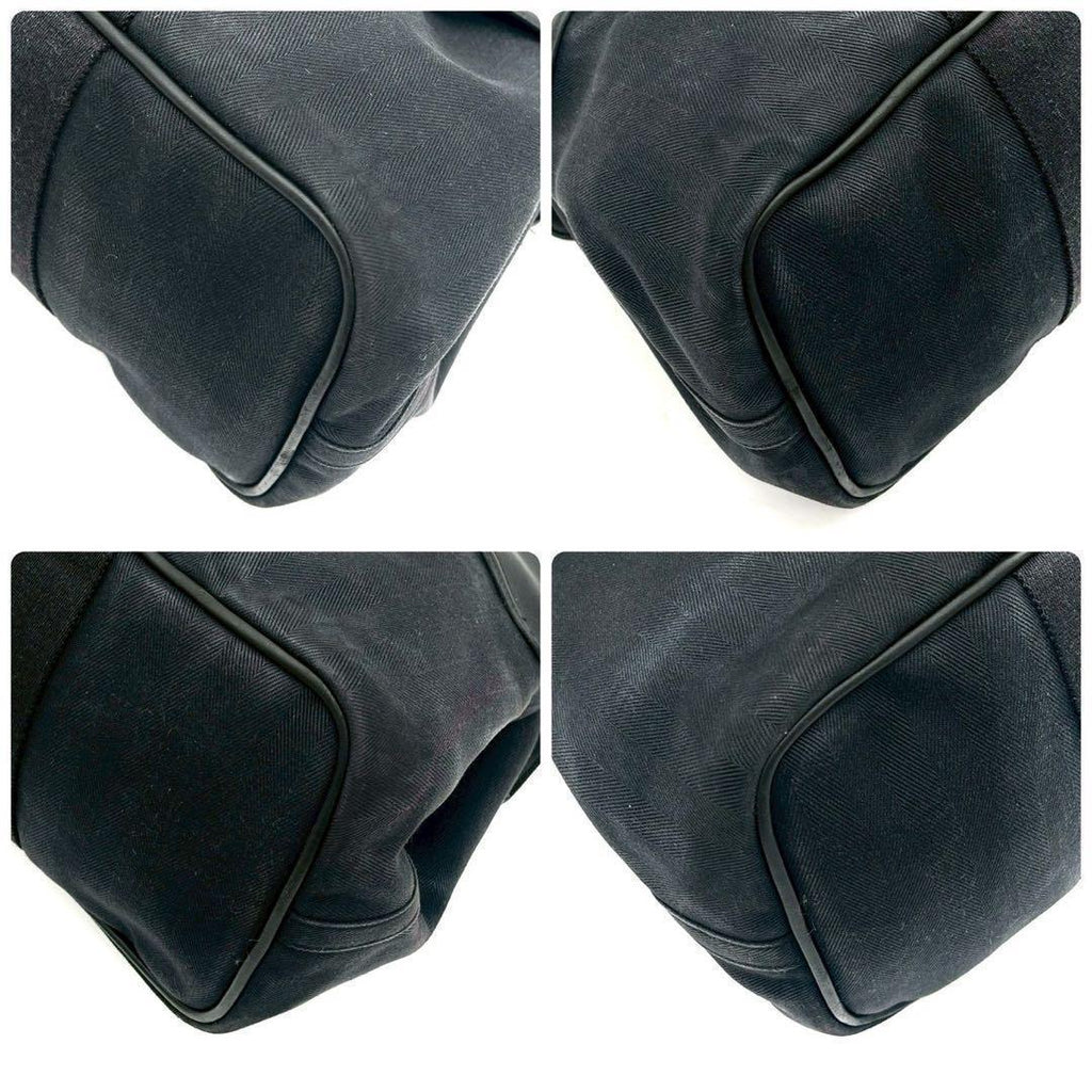 Hermes Valparaiso MM Canvas Leather Black Handbag — view 7