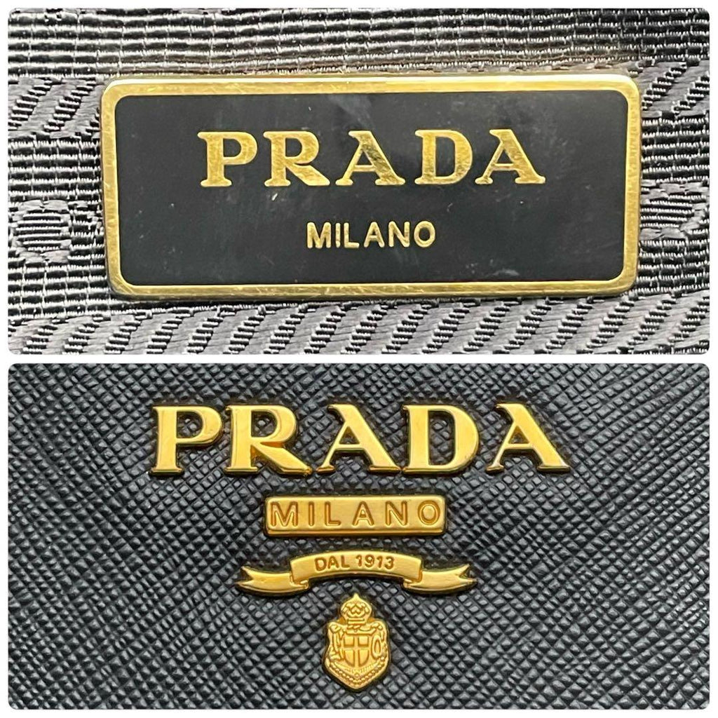 Prada Saffiano Leather Shoulder Bag 2-Way Black — view 9