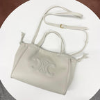 Celine Cabas Drawstring Cuile Triomphe Leather Shoulder Bag — view 5