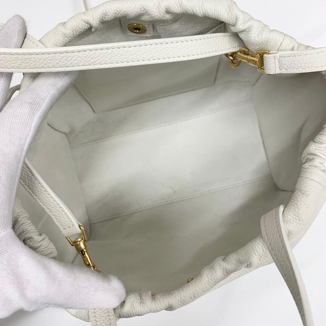 Celine Cabas Drawstring Cuile Triomphe Leather Shoulder Bag — view 6
