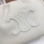 Celine Cabas Drawstring Cuile Triomphe Leather Shoulder Bag — view 9