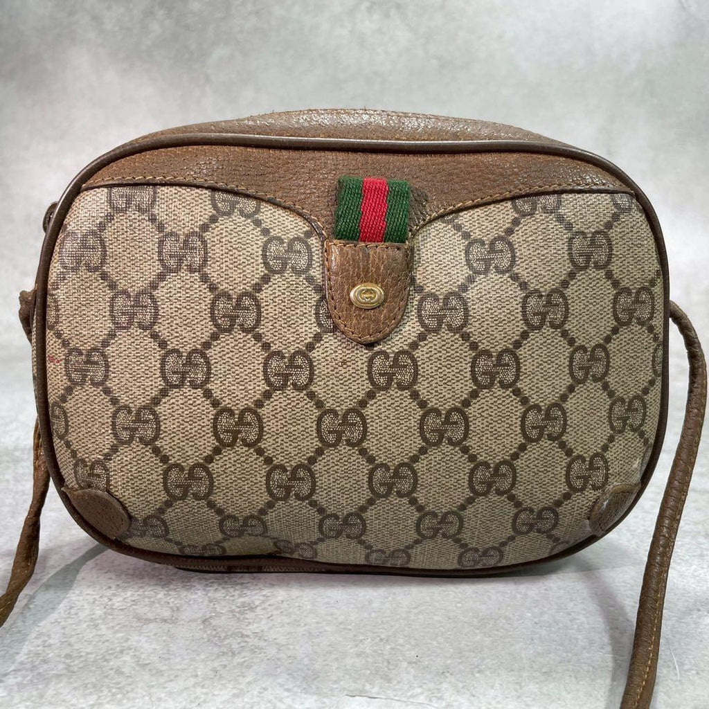Gucci GG Sherry Line Shoulder Bag Brown Leather — view 2