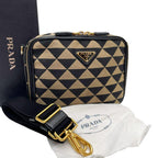 Prada Symbol Canvas Saffiano Brick Shoulder