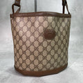 Gucci GG Shoulder Bag Brown Beige Leather Logo