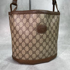 Gucci GG Shoulder Bag Brown Beige Leather Logo
