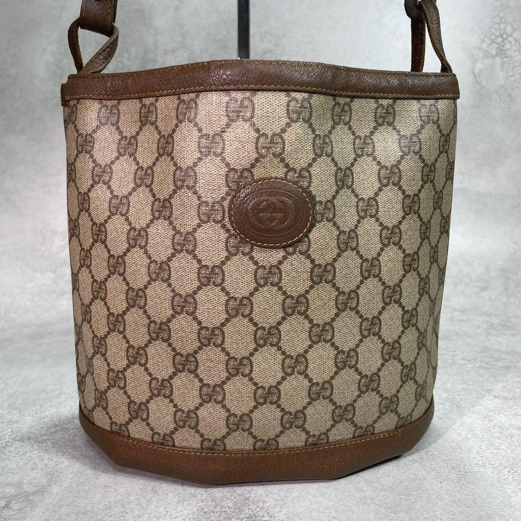 Gucci GG Shoulder Bag Brown Beige Leather Logo — view 2