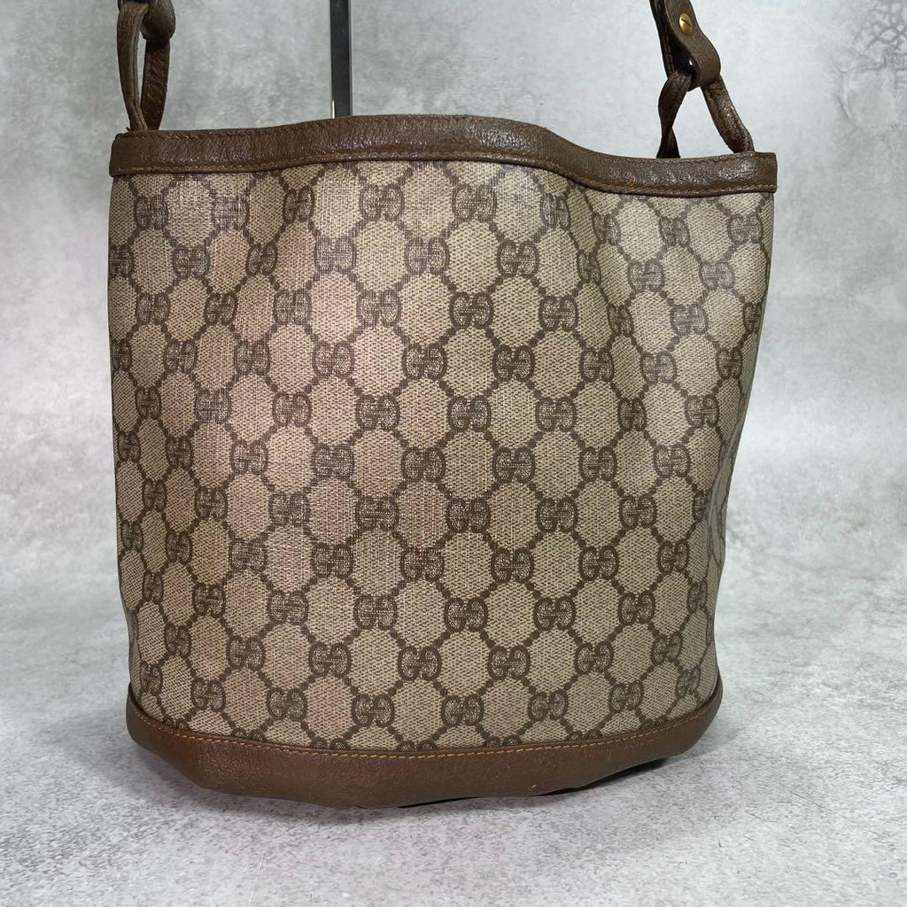 Gucci GG Shoulder Bag Brown Beige Leather Logo — view 3