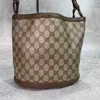 Gucci GG Shoulder Bag Brown Beige Leather Logo — view 3