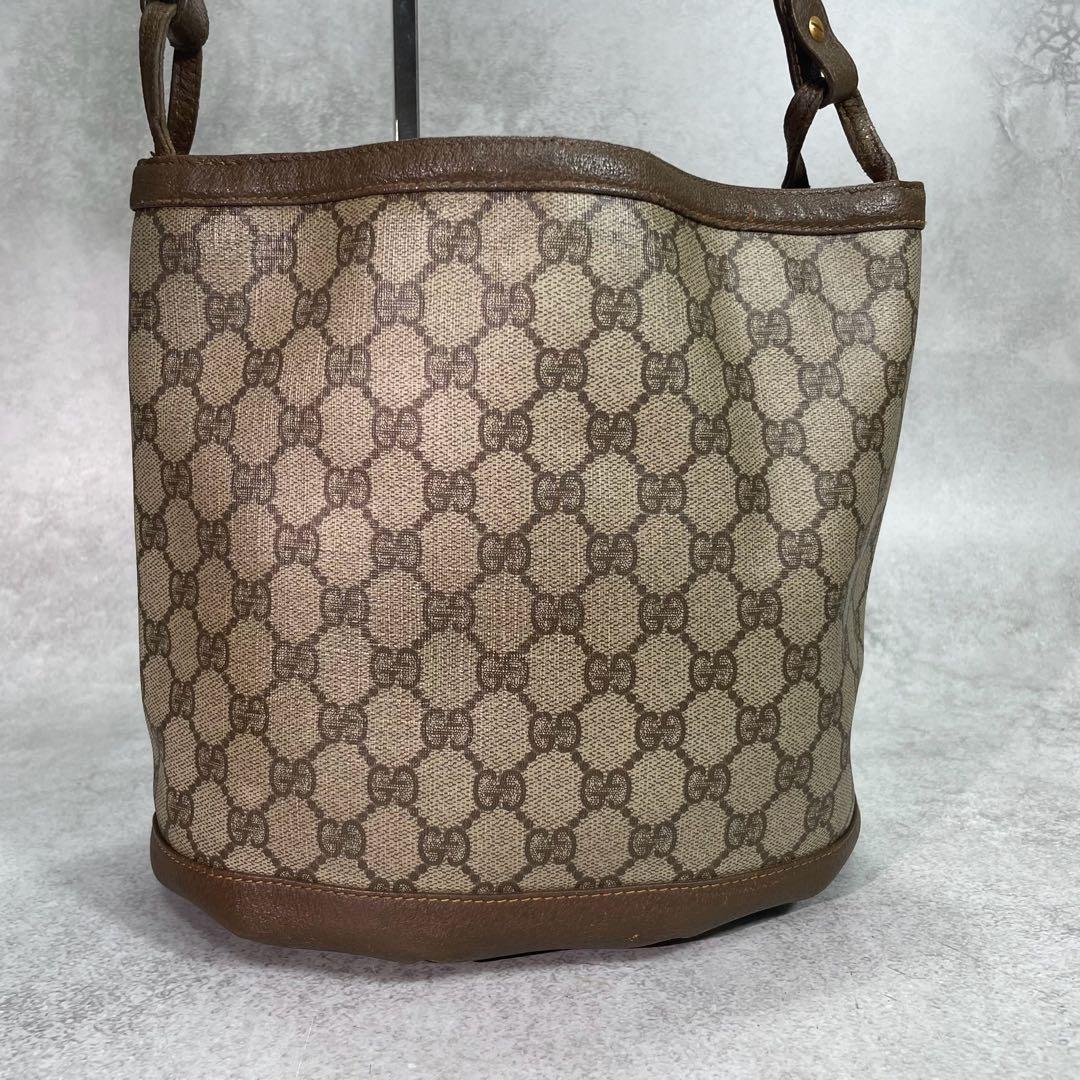 Gucci GG Shoulder Bag Brown Beige Leather Logo — view 3
