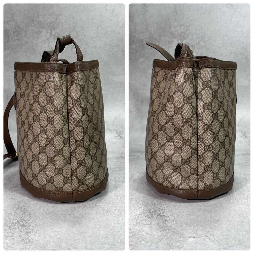 Gucci GG Shoulder Bag Brown Beige Leather Logo — view 7