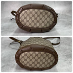 Gucci GG Shoulder Bag Brown Beige Leather Logo — view 8