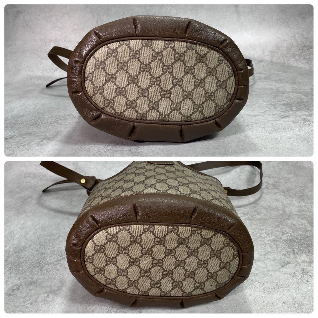 Gucci GG Shoulder Bag Brown Beige Leather Logo — view 8