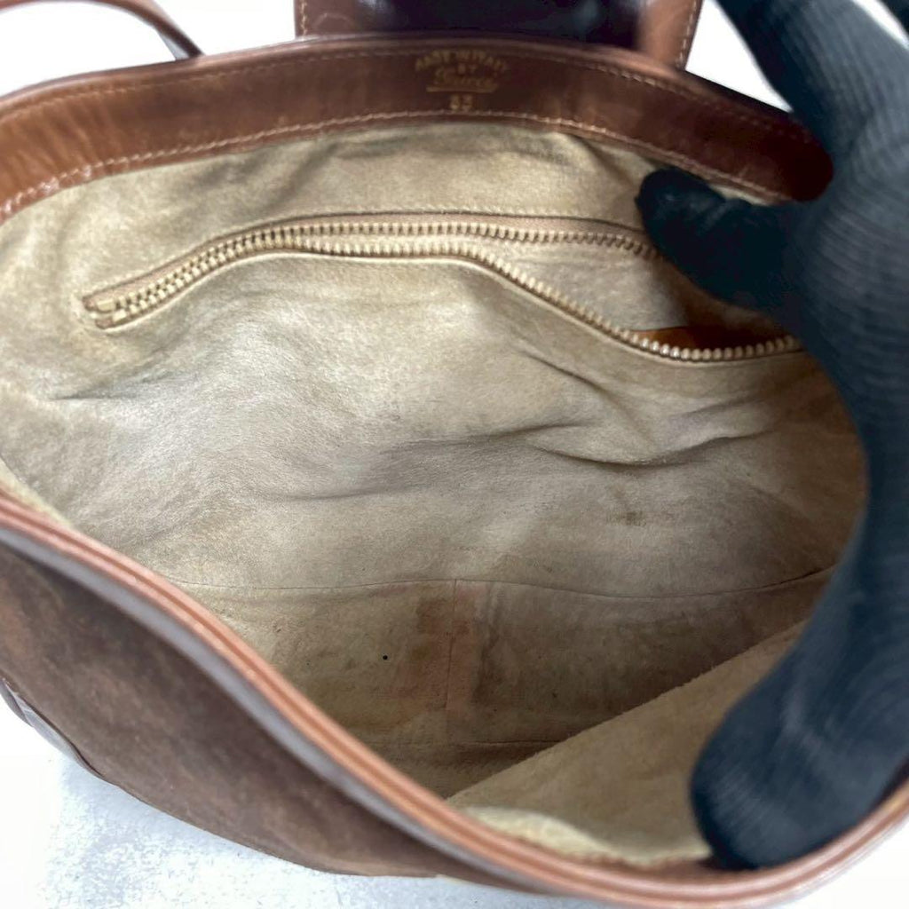 Gucci Shoulder Bag Horsebit Suede Brown Leather — view 5
