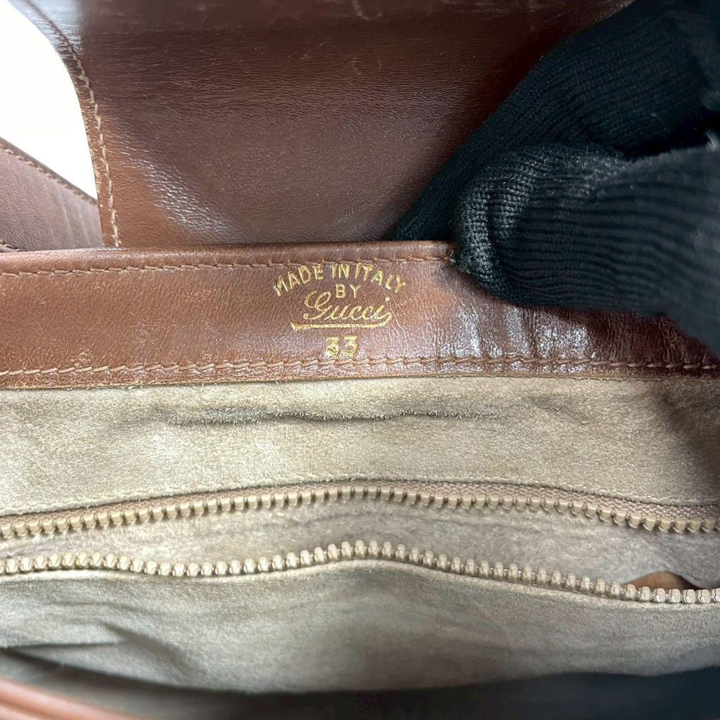 Gucci Shoulder Bag Horsebit Suede Brown Leather — view 6