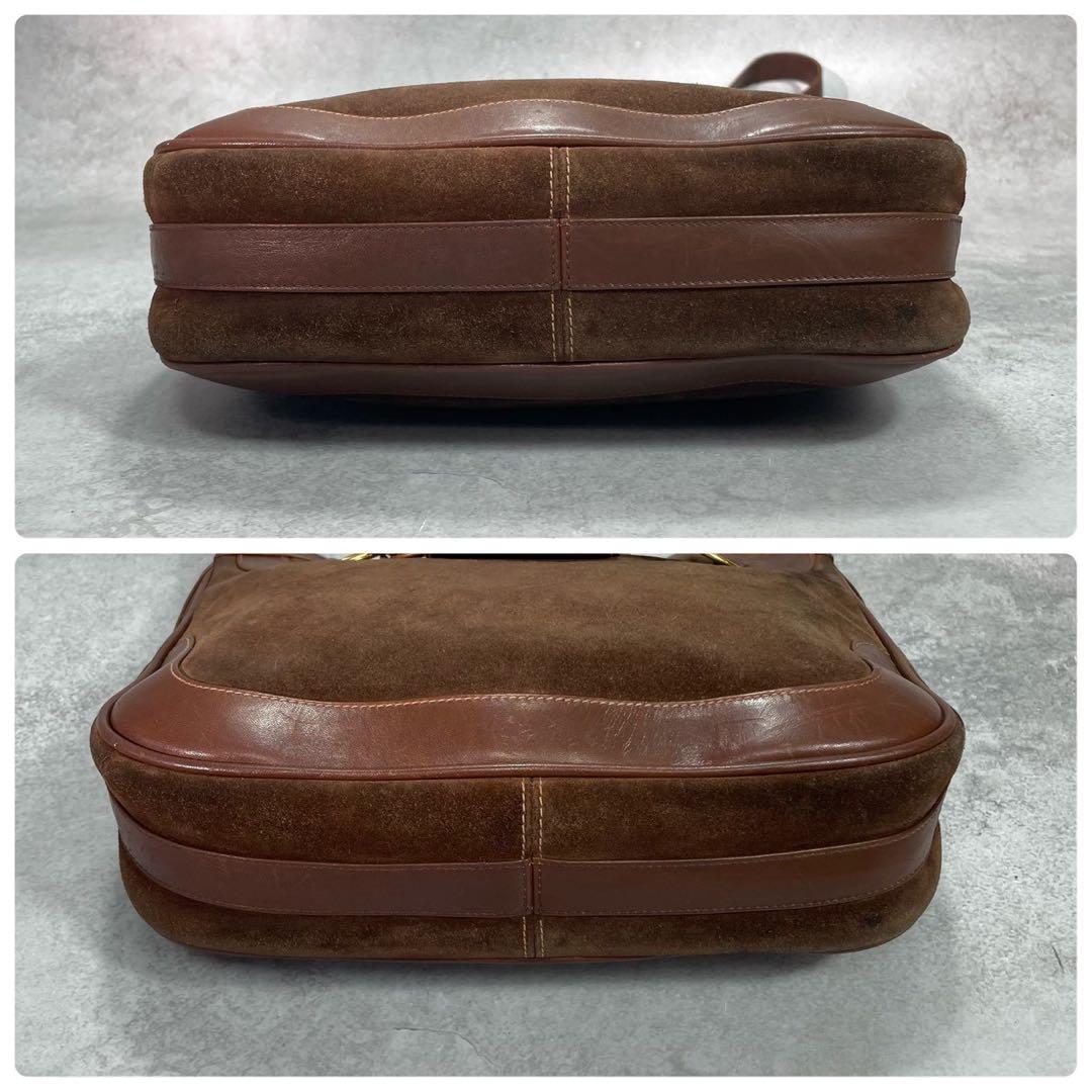 Gucci Shoulder Bag Horsebit Suede Brown Leather — view 9