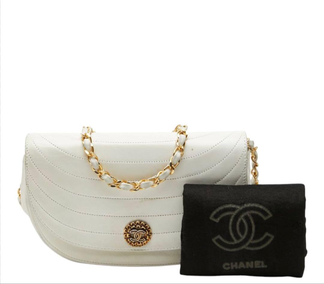 Chanel CC Logo Half Moon Chain Shoulder — view 2