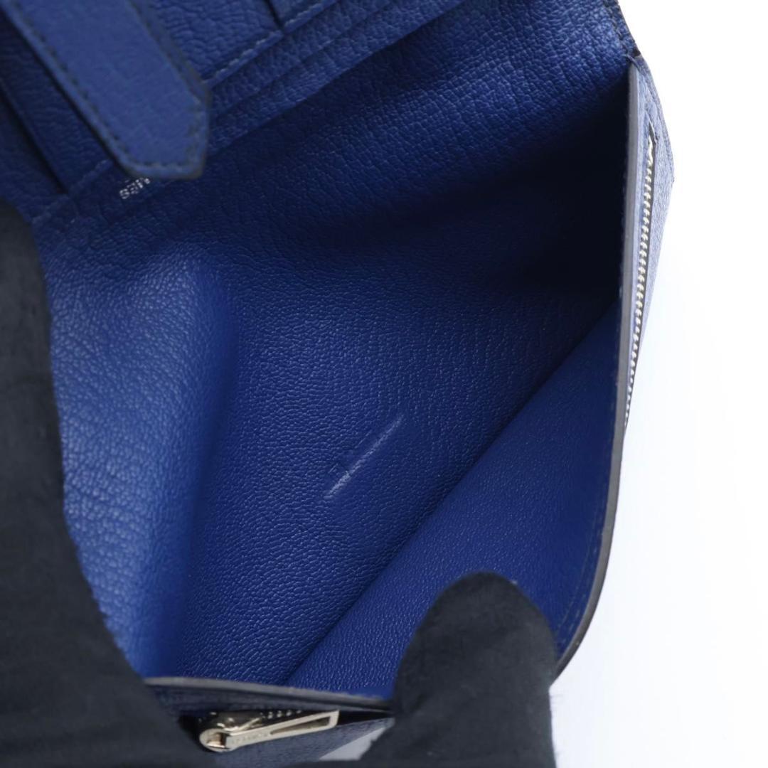Hermes Bearn Souffle Verso Wallet Chevre Blue — view 4