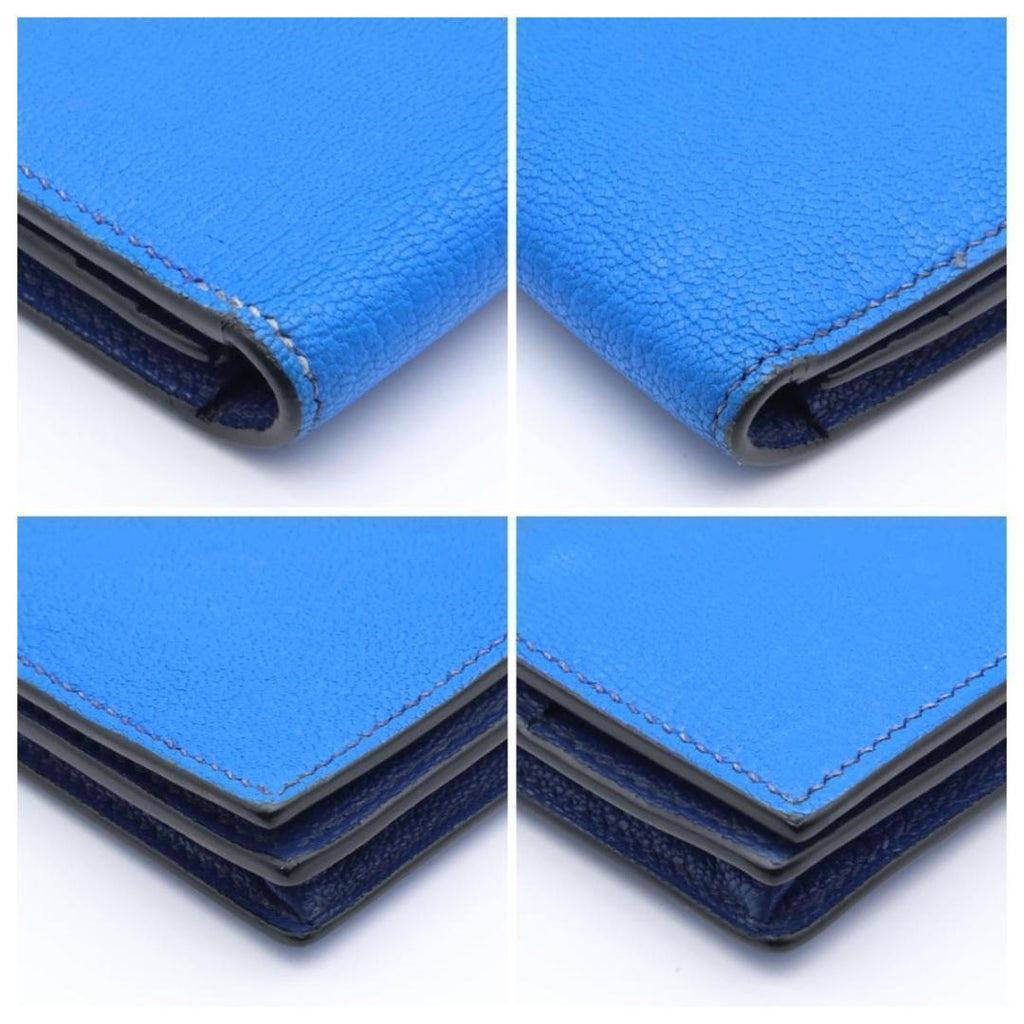 Hermes Bearn Souffle Verso Wallet Chevre Blue — view 8