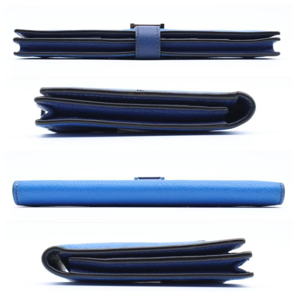 Hermes Bearn Souffle Verso Wallet Chevre Blue — view 9
