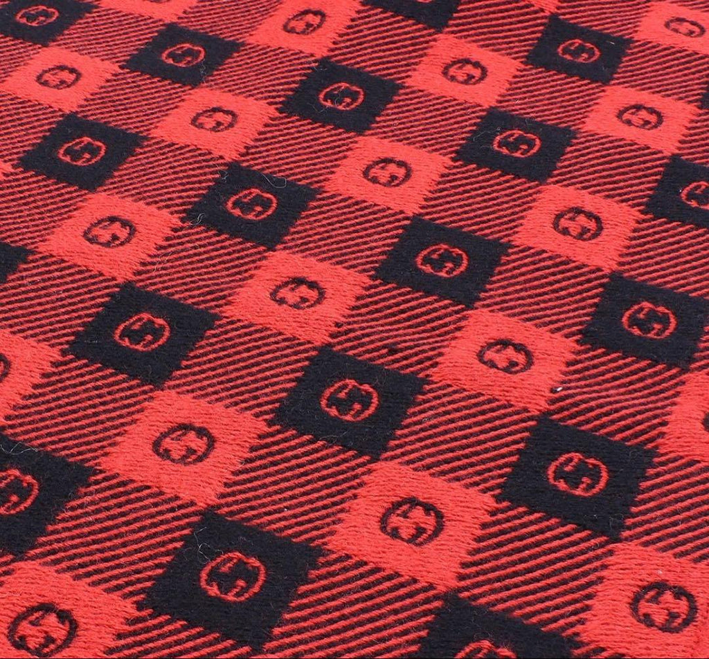 Gucci GG Plaid Wool Cotton Scarf — view 4